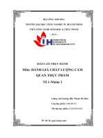 IUH - Báo cáo thực hành Đánh giá chất lượng cảm quan thực phẩm