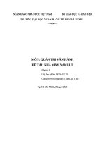 Môn quản trị vận hành Đề tài nhà máy yakult