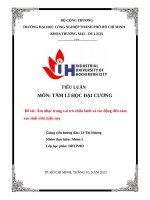 IUH - TIỂU LUẬN TÂM LÍ HỌC ĐẠI CƯƠNG - Âm nhạc trong vai trò chữa lành và tác động đến cảm xúc sinh viên hiện nay