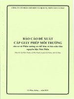 Báo cáo Đề nghị cấp giấy phép môi trường của phân xưởng sơ chế và bóc nõn tôm nguyên liệu nhà phấn