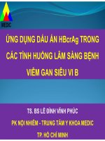 Ứng dụng dấu Ấn hbcrag trong các tình huống lâm sàng bệnh viêm gan siêu vi b