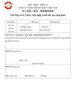 Hr021 員工投訴、建議、舉報處理記錄GHI CHÉP TỐ GIÁC, KIẾN NGHỊ CỦA CÔNG NHÂN