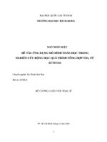Đề tài Ứng dụng mô hình toán học trong nghiên cứu Động học quá trình tổng hợp tio2 từ xỉ titan