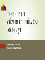 Viêm ruột thừa cấp do dị vật