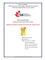 Báo cáo môn học Đánh giá hạn sử dụng thực phẩm Đánh giá hạn sử dụng của snack khoai tây