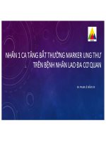 Nhân 1 ca tăng bất thường marker ung thư trên bệnh nhân lao Đa cơ quan
