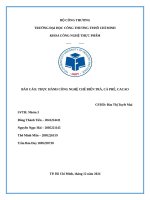 Báo cáo thực hành công nghệ chế biến trà, cà phê, cacao