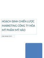 Tiểu luận - quản trị marketing -  đề tài - HOẠCH ĐỊNH CHIẾN LƯỢC MARKETING CÔNG TY HÓA MỸ PHẨM MỸ HẢO