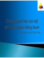 Tán sỏi nội soi niệu quản bằng laser