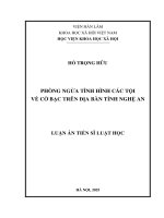 Phòng ngừa tình hình các tội về cờ bạc trên Địa bàn tỉnh nghệ an