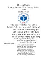 Phân tích phạm trù Ý thức và mối quan hệ biện chứng giữa vật chất và Ý thức  vận dụng trong việc vượt qua những khó khăn, trở ngại trong cuộc sống