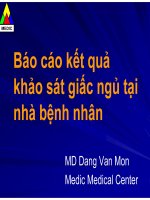 Báo cáo kết quả khảo sát giấc ngủ tại nhà bệnh nhân