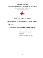 IUH - NHỮNG VẤN ĐỀ XÃ HỘI VÀ ĐẠO ĐỨC NGHỀ NGHIỆP - Ảnh hưởng của AI trong Giáo dục Đại học