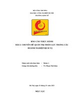Báo cáo thực hành bài 2 chuyên Đề quản trị nhân lực trong các doanh nghiệp dịch vụ
