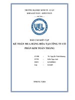 Báo cáo kiến tập kế toán mua hàng hóa tại công ty cổ phần kim toàn thắng