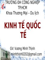 IUH - Slide bài giảng - Kinh tế quốc tế - Vương Minh Thịnh
