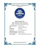 Báo cáo kết quả thực hành kỹ năng giáo dục trường thcs&thpt hà thành
