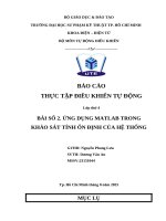Bài số 2  Ứng dụng matlab trong khảo sát tính Ổn Định của hệ thống
