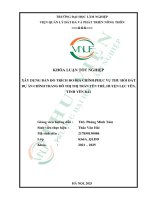 Xây dựng bản Đồ trích Đo Địa chính phục vụ thu hồi Đất dự Án chỉnh trang Đô thị thị trấn yên thế, huyện lục yên, tỉnh yên bái