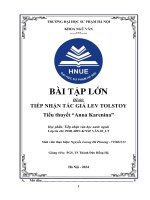 Bài tập lớn Đề tài tiếp nhận tác giả lev tolstoy tiểu thuyết anna karenina