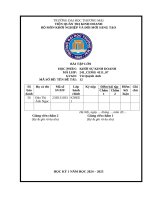 Bài tập lớn học phần khởi sự kinh doanh