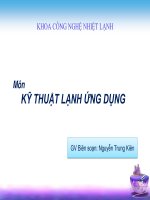 Bài giảng -  Kỹ thuật lạnh ứng dụng