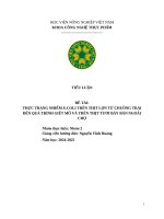 Đề tài thực trạng nhiễm e coli trên thịt lợn từ chuồng trại Đến quá trình giết mổ và trên thịt tươi bày bán ngoài chợ