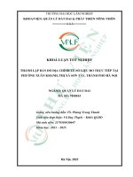 Thành lập bản Đồ Địa chính từ số liệu Đo trực tiếp tại phường xuân khanh, thị xã sơn tây, thành phố hà nội