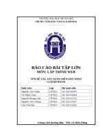 Báo cáo bài tập lớn môn lập trình web tên Đề tài xây dựng diễn Đàn thảo luận(forum)
