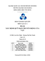Báo cáo bài tập lớn môn vật lý 1 Đề tài xác Định quỹ Đạo chuyển Động của vật