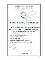 Tính toán, thiết kế cung cấp Điện cho nhà văn hóa cc12   khu Đô thị hoằng quang, hoàng long, thanh hóa