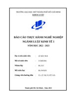 Báo cáo thực hành nghề nghiệp ngành luật kinh tế 1 tòa Án nhân dân quận 10 thành phố hồ chí minh