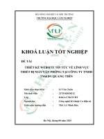 Thiết kế website tin tức về lĩnh vực thiết bị máy văn phòng tại công ty tnhh tm&dv quang thìn