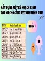 IUH - Slide - Xây dựng một kế hoạch kinh doanh cho công ty TNHH Minh Anh