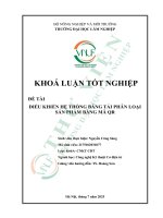 Điều khiển hệ thống băng tải phân loại sản phẩm bằng mã qr
