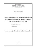 Tóm tắt thực hiện chính sách an sinh xã hội Đối với người dân khi nhà nước thu hồi Đất trên Địa bàn tỉnh thừa thiên huế