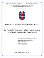 Đề tài phân tích, thiết kế hệ thống thông tin quản lý phòng tập gym fitnessvn