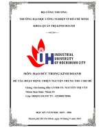 IUH - Tiểu luận Đạo đức trong kinh doanh - Hoạt động thiện nguyện trung thu cho bé