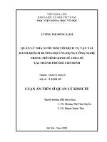 Quản lý nhà nước Đối với dịch vụ vận tải hành khách Đường bộ Ứng dụng công nghệ trong mô hình kinh tế chia sẻ tại thành phố hồ chí minh