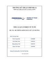 Tiểu luận cơ Điện tử Ô tô Đề tài  hệ thống kiểm soát giữ làn Đường