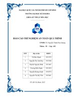 Báo cáo thí nghiệm an toàn quá trình bài 1 dòng chảy chất lỏng từ bồn chứa ra môi trường bên ngoài qua lỗ trống