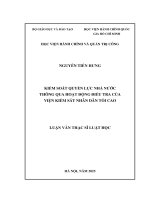 Kiểm soát quyền lực nhà nước thông qua hoạt Động Điều tra của viện kiểm sát nhân dân tối cao