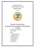 Văn hóa biển Đảo bài tiểu luận khảo sát làng biển nại hiên Đông tại Đà nẵng
