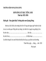 Đơn Đăng kí học tiếng anh