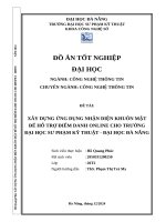 Xây dựng Ứng dụng nhận diện khuôn mặt Để hỗ trợ Điểm danh online cho trường Đại học sư phạm kỹ thuật   Đại học Đà nẵng