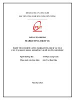 Phân tích chiến lược marketing dịch vụ của cgv tại aeon mall hà Đông và Đề xuất giải pháp