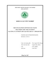 Một số giải pháp góp phần Đẩy mạnh hoạt Động tiêu thụ sản phẩm của công ty chế tạo máy dĩ an   bình dương