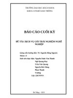 Báo cáo cuối kỳ Đề tài dịch vụ gói trải nghiệm nghề nghiệp