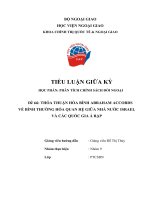 Đề tài thỏa thuận hòa bình abraham accords về bình thường hóa quan hệ giữa nhà nước israel và các quốc gia Ả rập