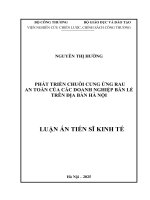 Phát triển chuỗi cung Ứng rau an toàn của các doanh nghiệp bán lẻ trên Địa bàn hà nội